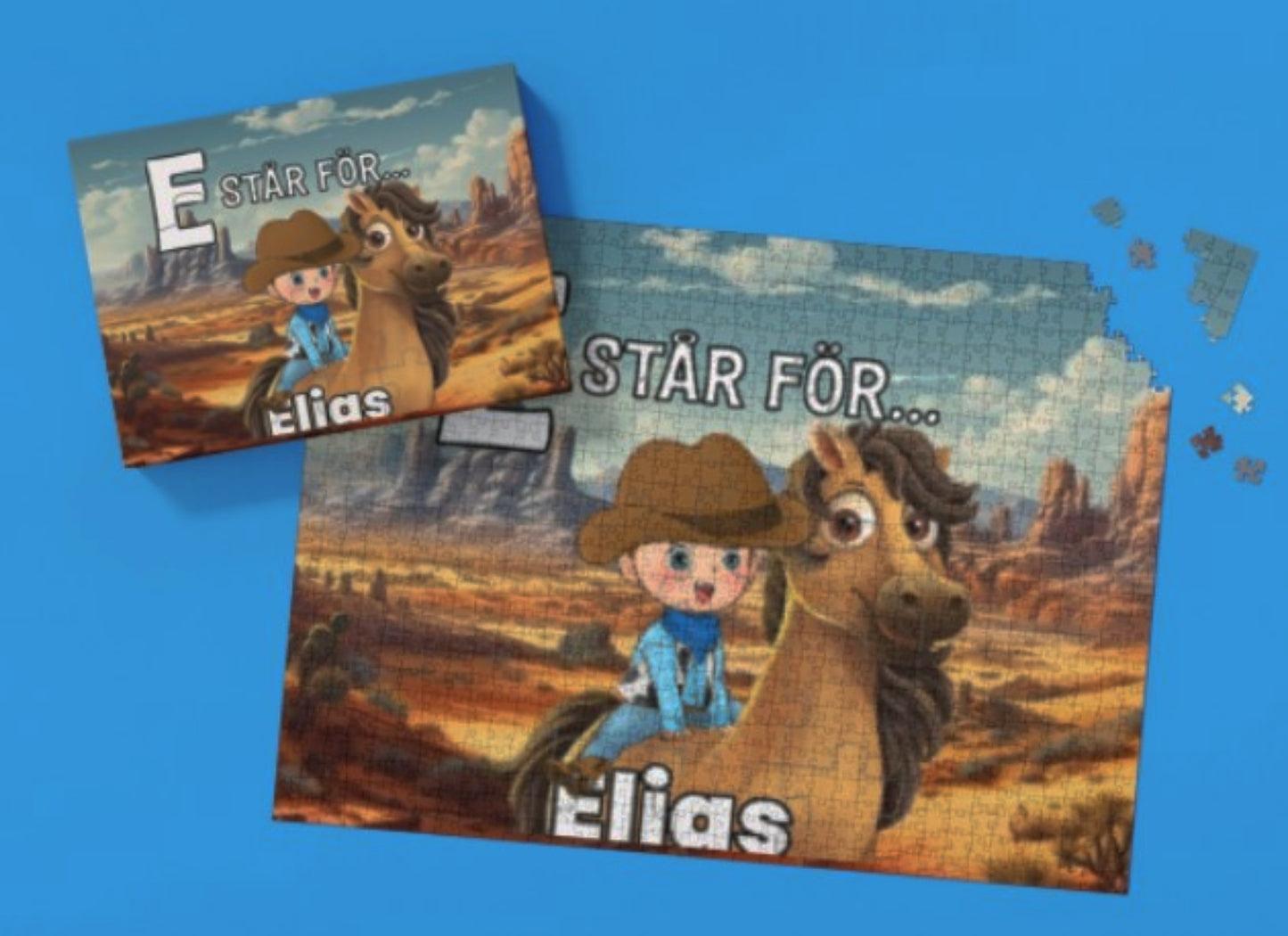 Personligt Pussel För Barn - Cowboy