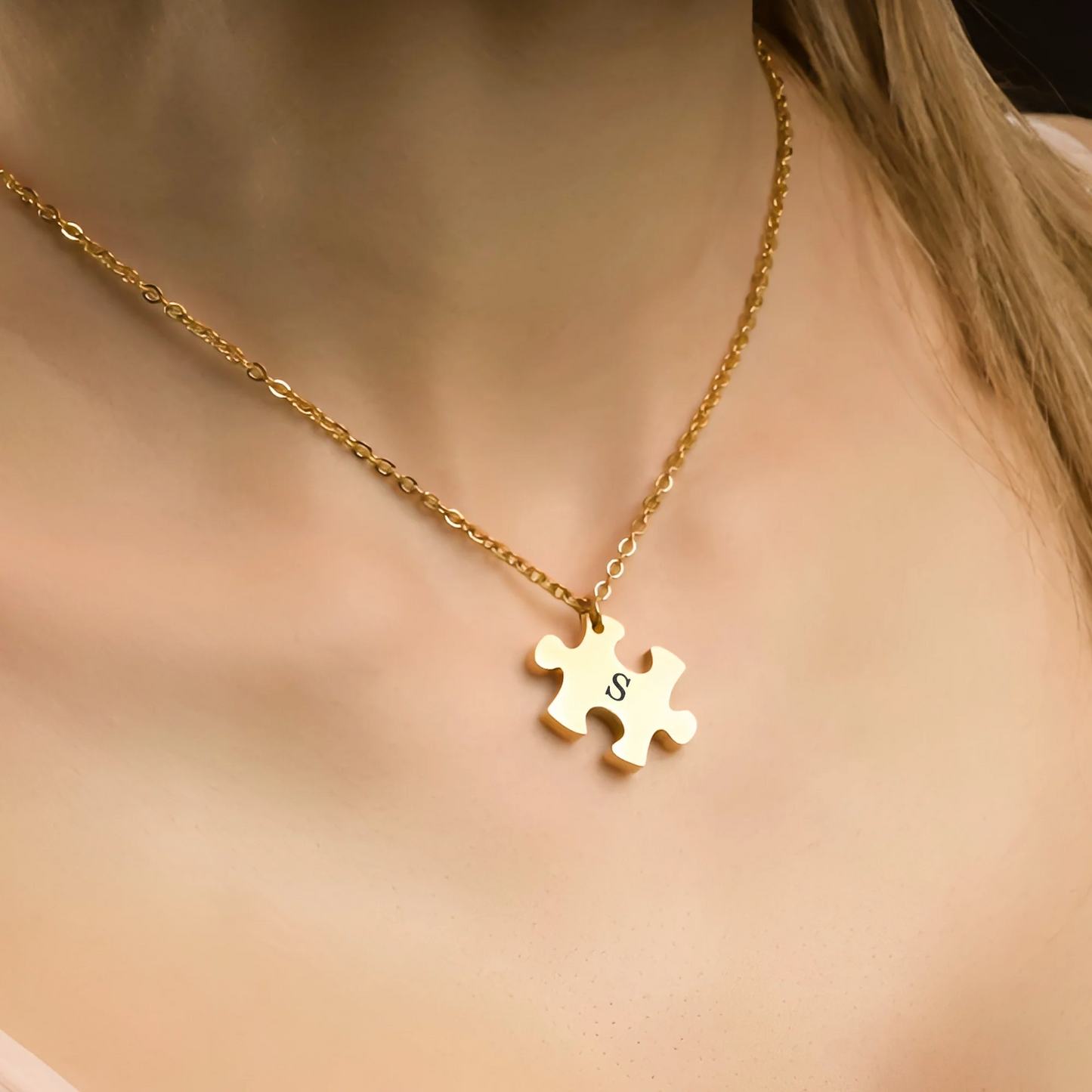 Personligt Pusselhalsband Med Namn - Pussel