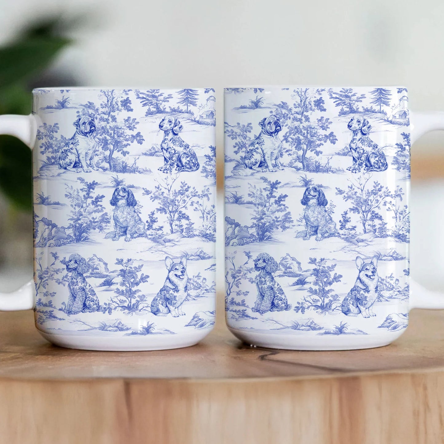 Personlig Mugg - Hundälskare – Toile de Jouy i fransk stil