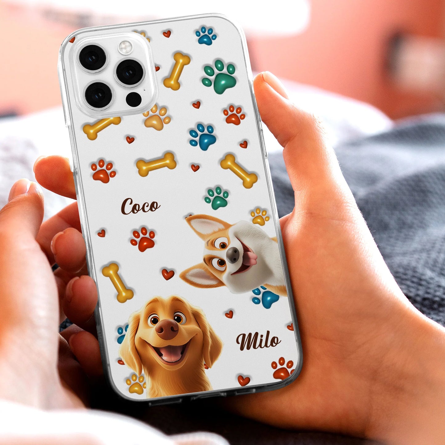 Personligt Mobilskal - Hund i 3D-stil