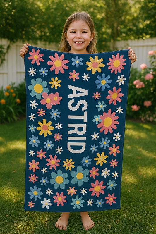 Personlig Handduk - Blommor