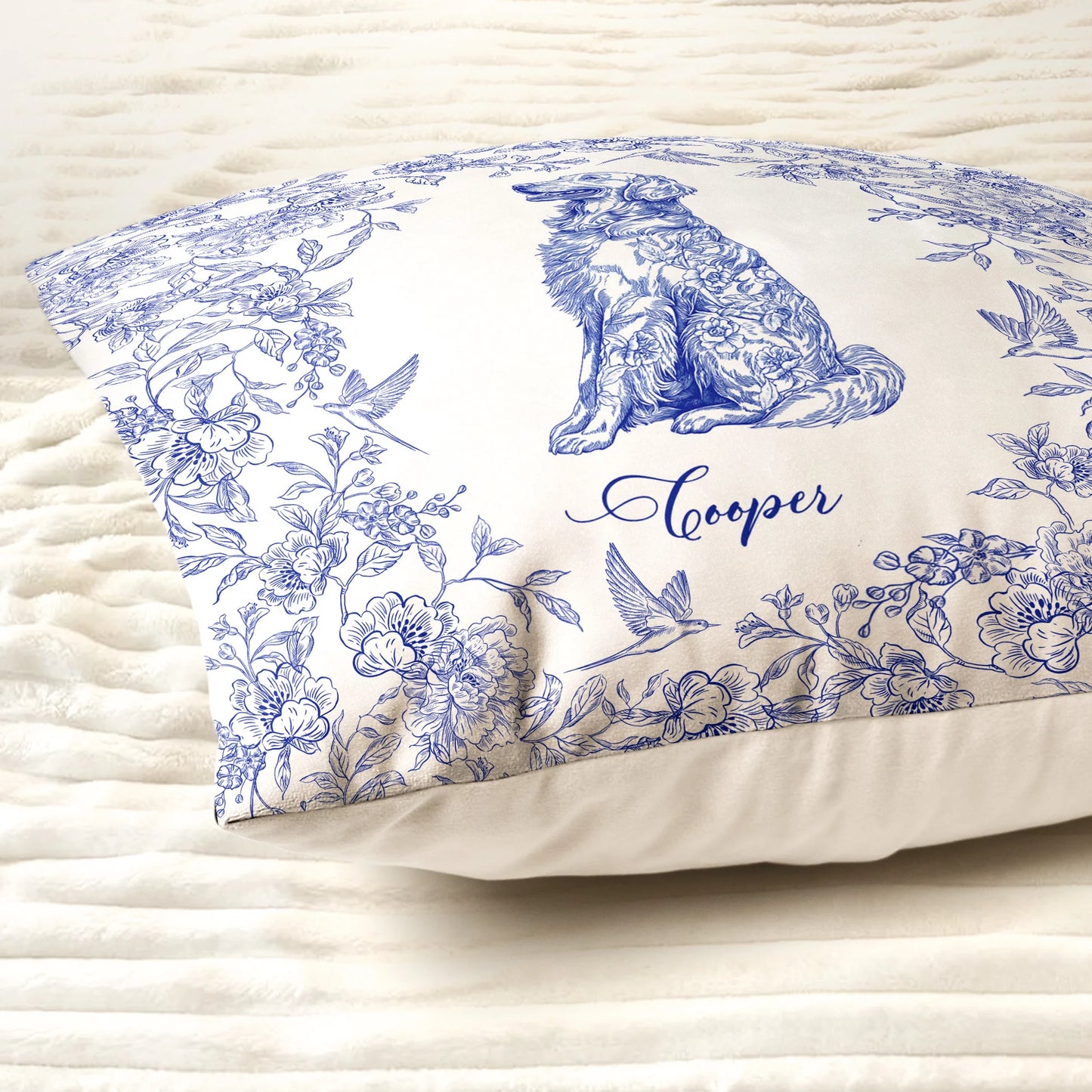 Personligt Kuddfodral - Toile de Jouy i Chinoiserie-stil