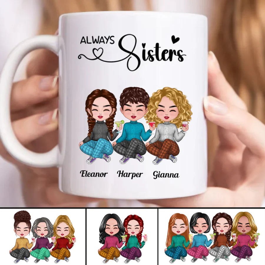 Personlig Mugg - Always Sisters