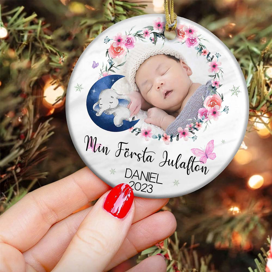 Personalisierte Weihnachtsdeko – Müdes Baby