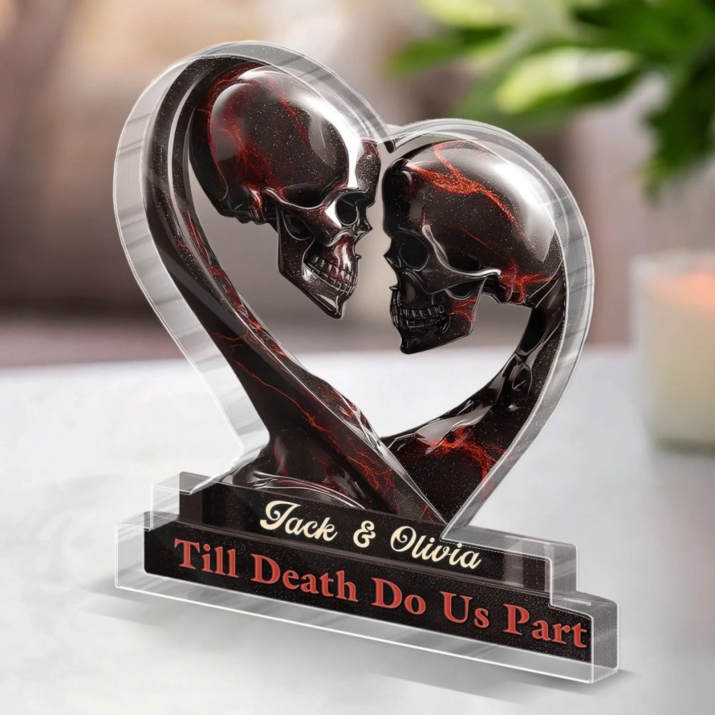 Personlig Akrylskylt - Kärleken överlever tiden