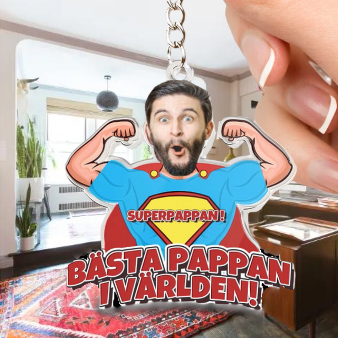 Personalisierter Schlüsselanhänger – SUPERPAPA!