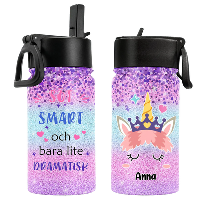 Personalisierte Trinkflasche mit Strohhalm – Süß & Praktisch