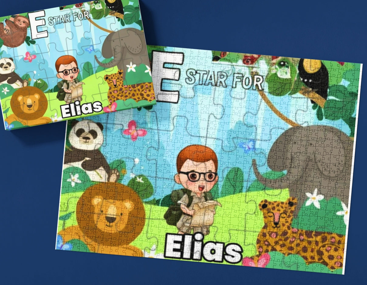 Personalisiertes Puzzle für Kinder – Dschungel
