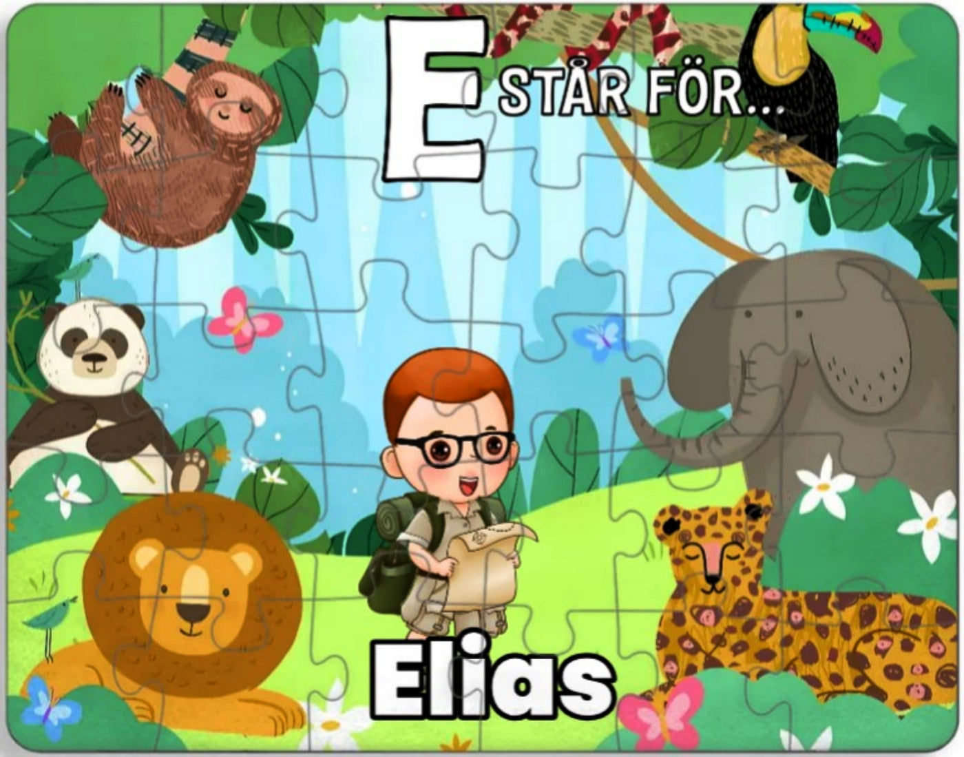 Personalisiertes Puzzle für Kinder – Dschungel
