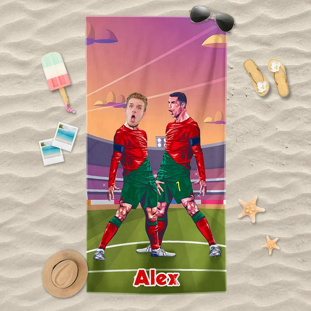 Personalisiertes Handtuch – Fußballstar