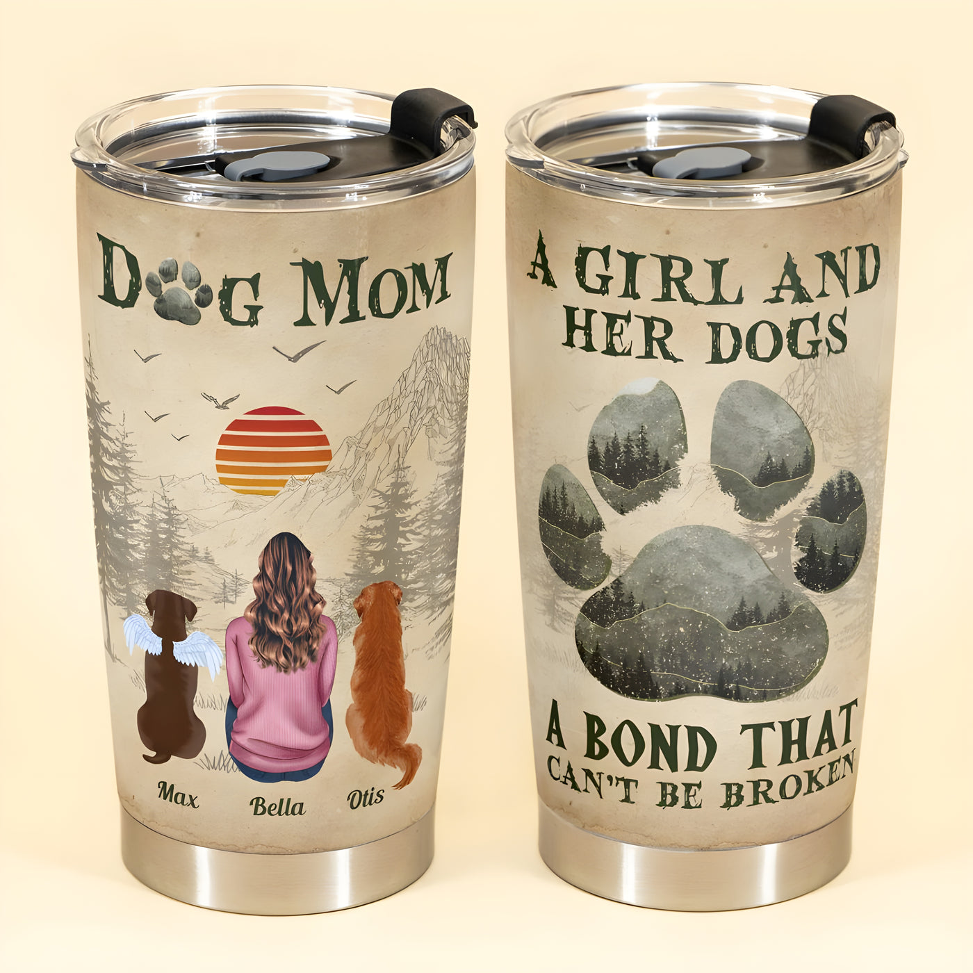 Personalisierter Thermobecher – Hund ist Leben