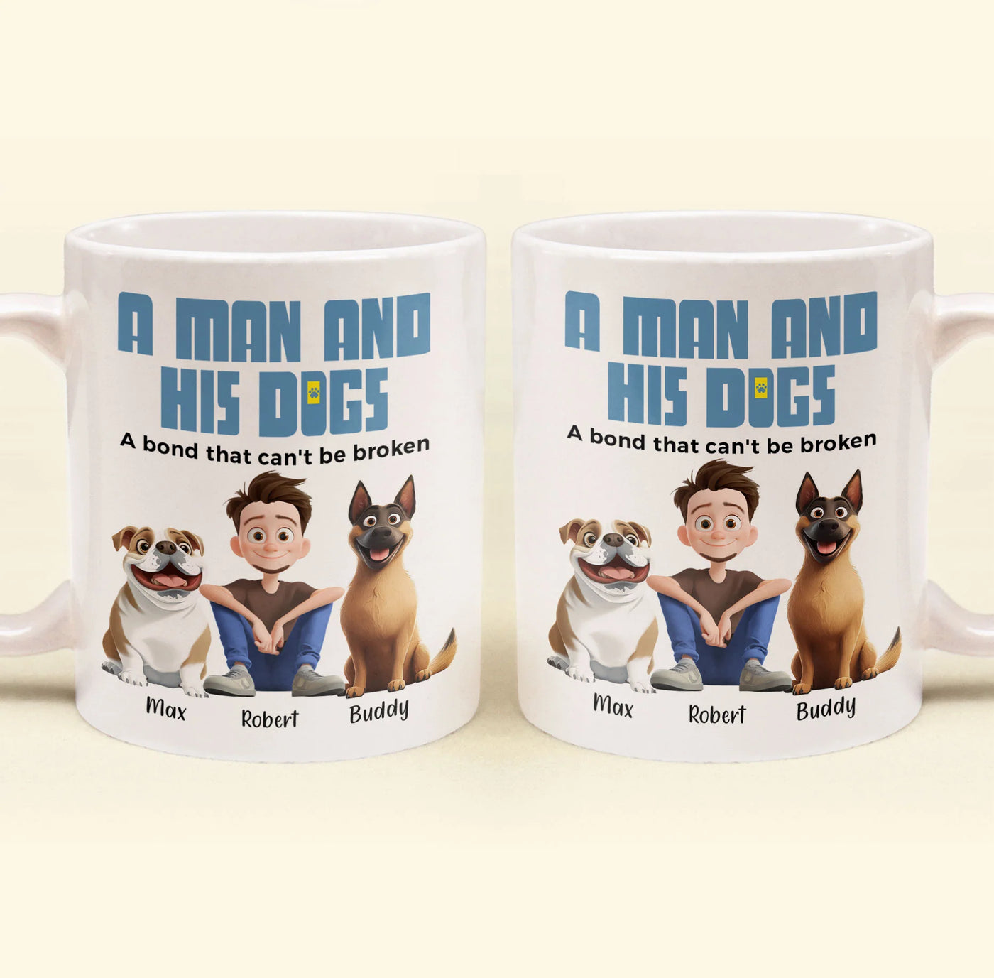 Personalisierter Thermobecher – Ein Mann und sein Hund