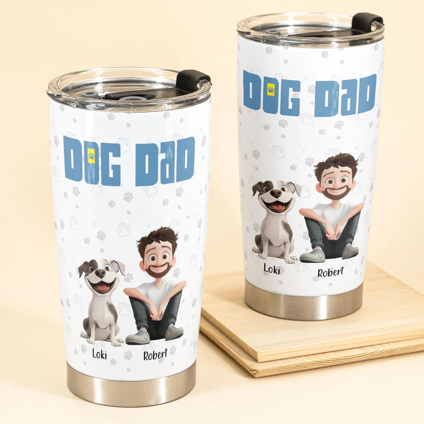 Personalisierter Thermobecher – Ein Mann und sein Hund