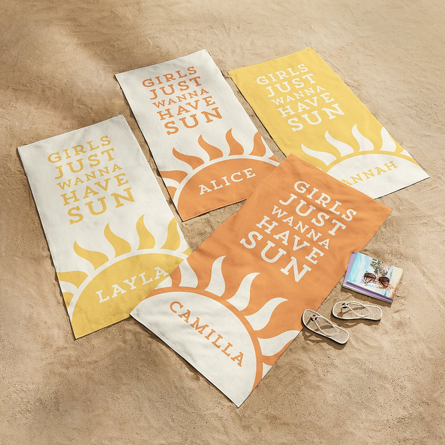 Personalisiertes Handtuch – Wir wollen nur Sonne!