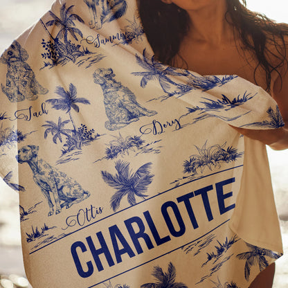 Personlig Handduk - Toile de Jouy stil med namn