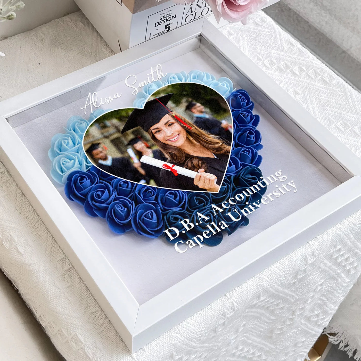 Personalisierter Blumenkasten – Abschluss/Abitur mit Foto