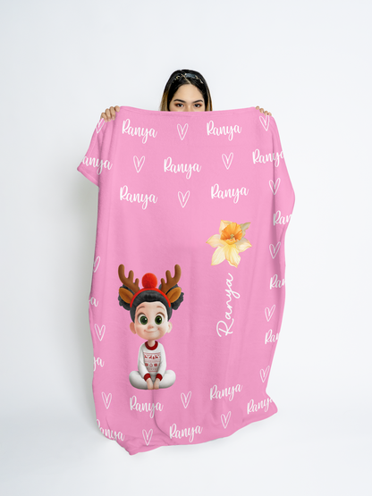 Personalisierte Decke – Süße Cartoon-Figur