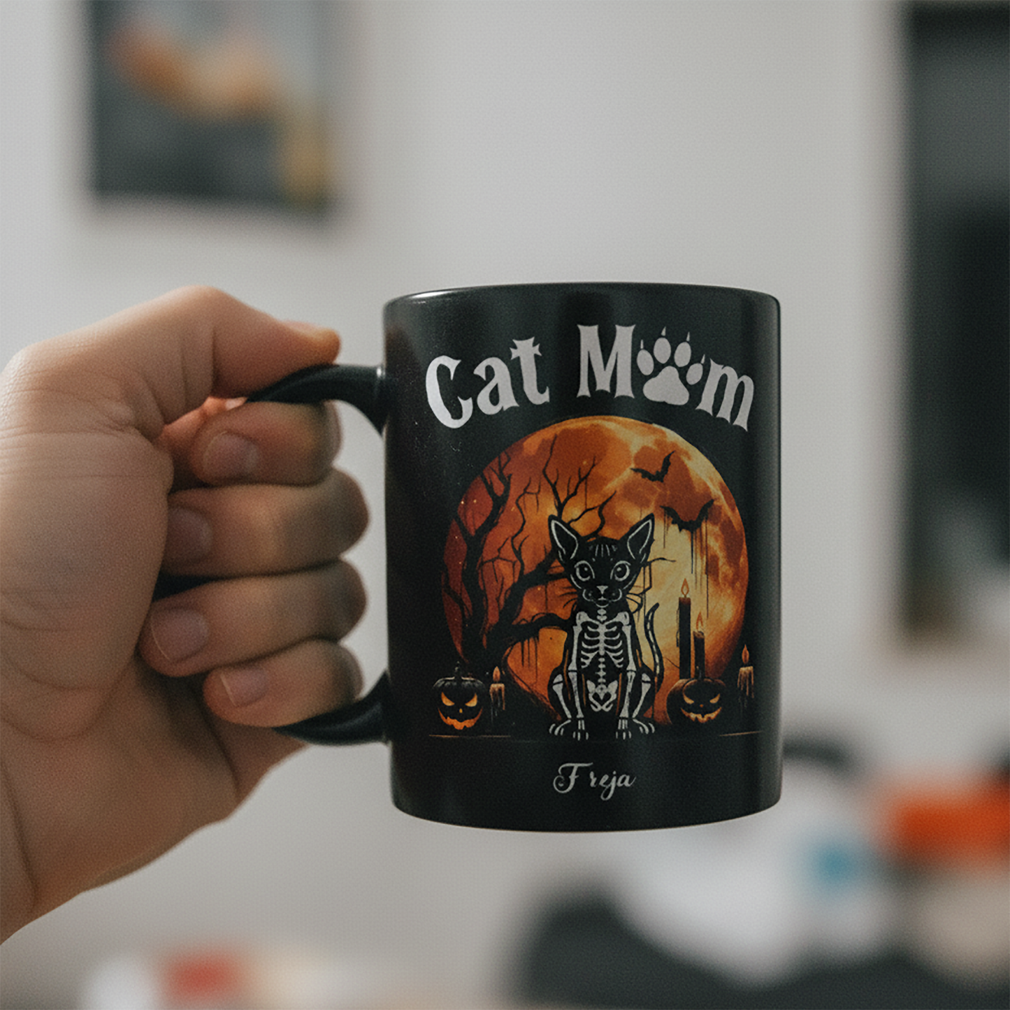 Personlig Mugg - Katt Hund Husdjur Skelett