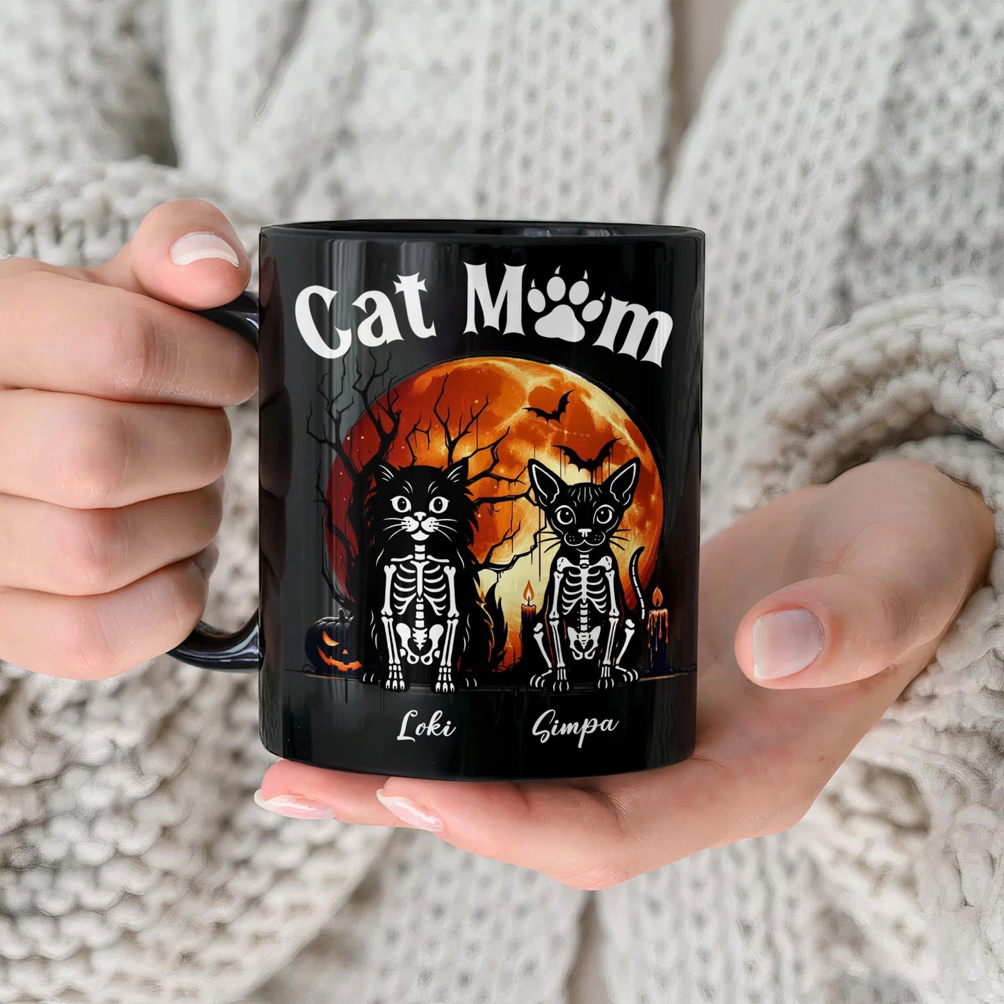 Personlig Mugg - Katt Hund Husdjur Skelett