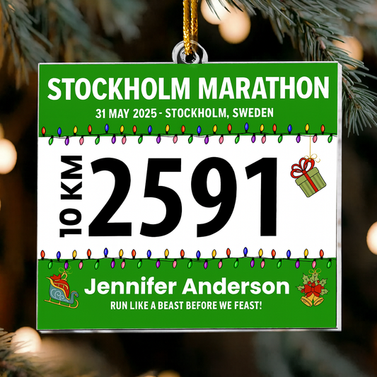 Personligt Julpynt - Nummerlapp för löpare