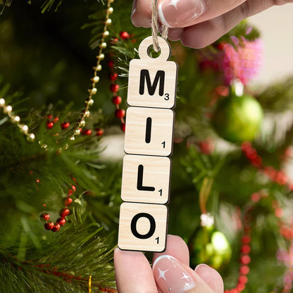 Personalisierte Weihnachtsdeko – Scrabble-Name