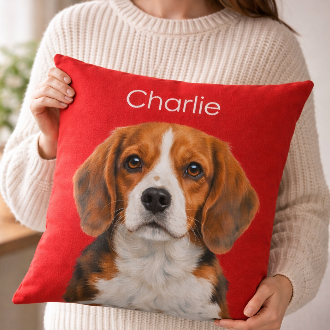 Personligt Kuddfodral - Färgglad pälskling