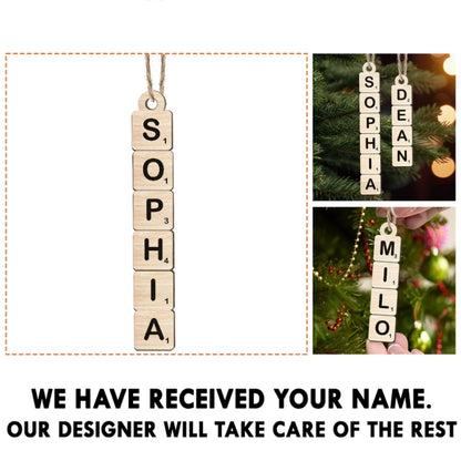 Personalisierte Weihnachtsdeko – Scrabble-Name