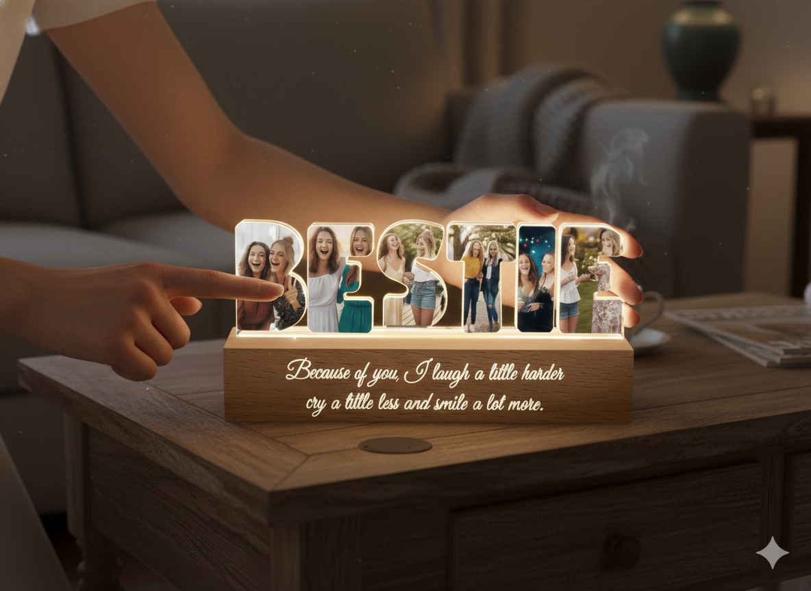 Personlig LED - Vänskapsfotocollage