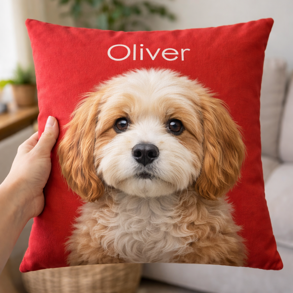 Personligt Kuddfodral - Färgglad pälskling