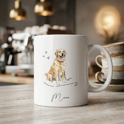 Personalisierte Tasse – Aquarellporträt vom Haustier