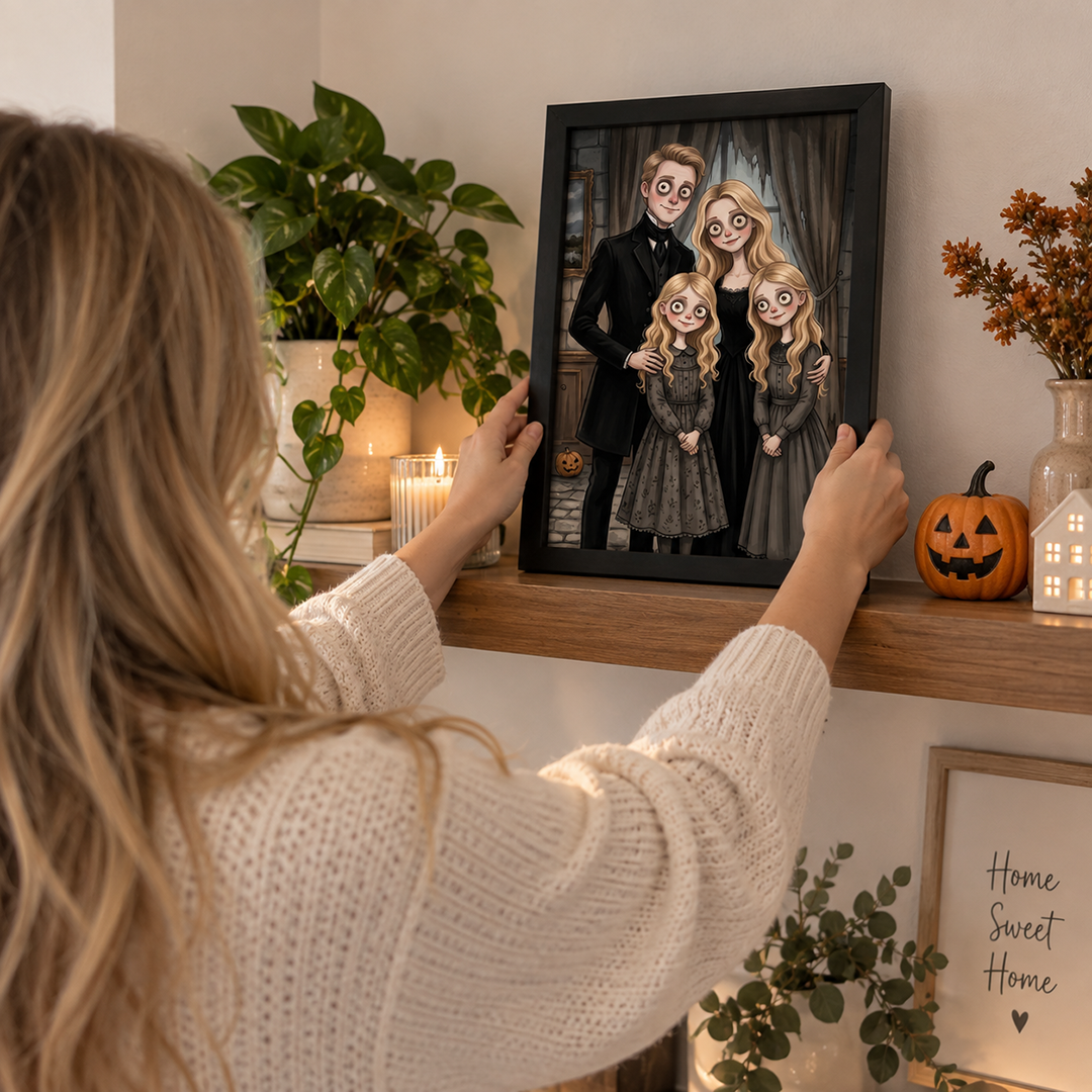 Personlig fotoposter - Gotisk familjeporträttkonst