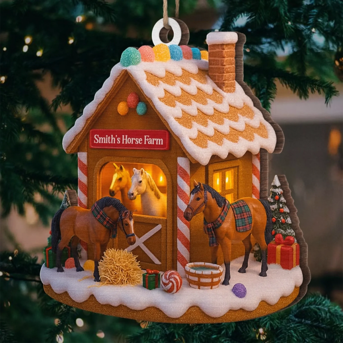 Personligt Julpynt - Mitt älskade stall