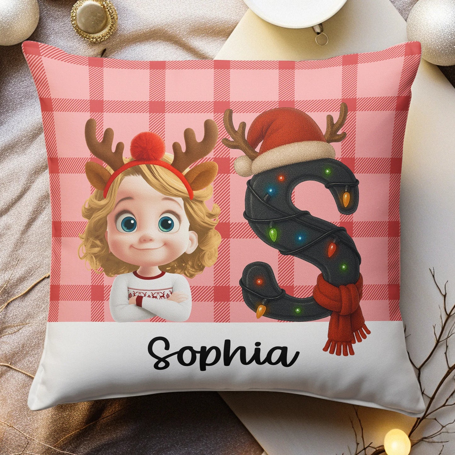 Personligt Kuddfodral - Sött barnalfabet