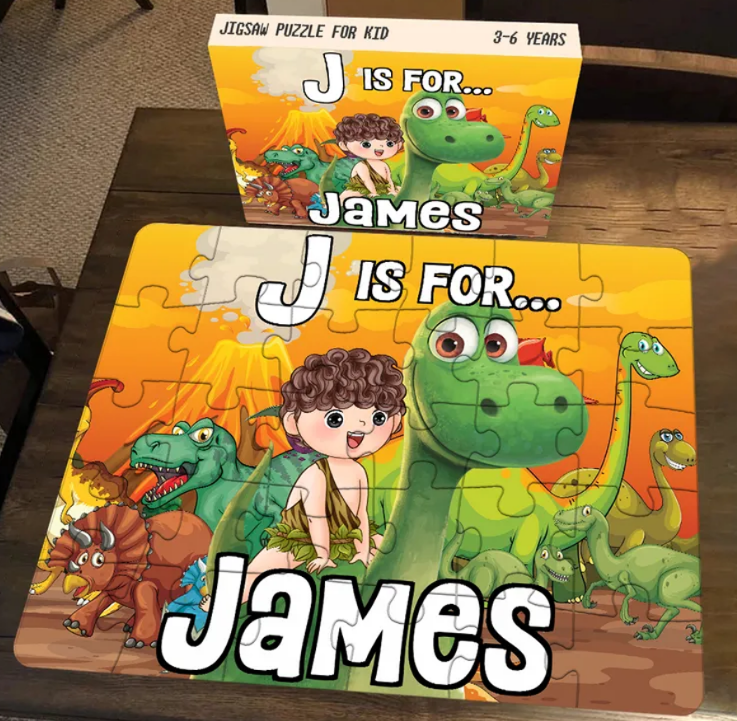 Personalisiertes Puzzle für Kinder – Dinosaurier