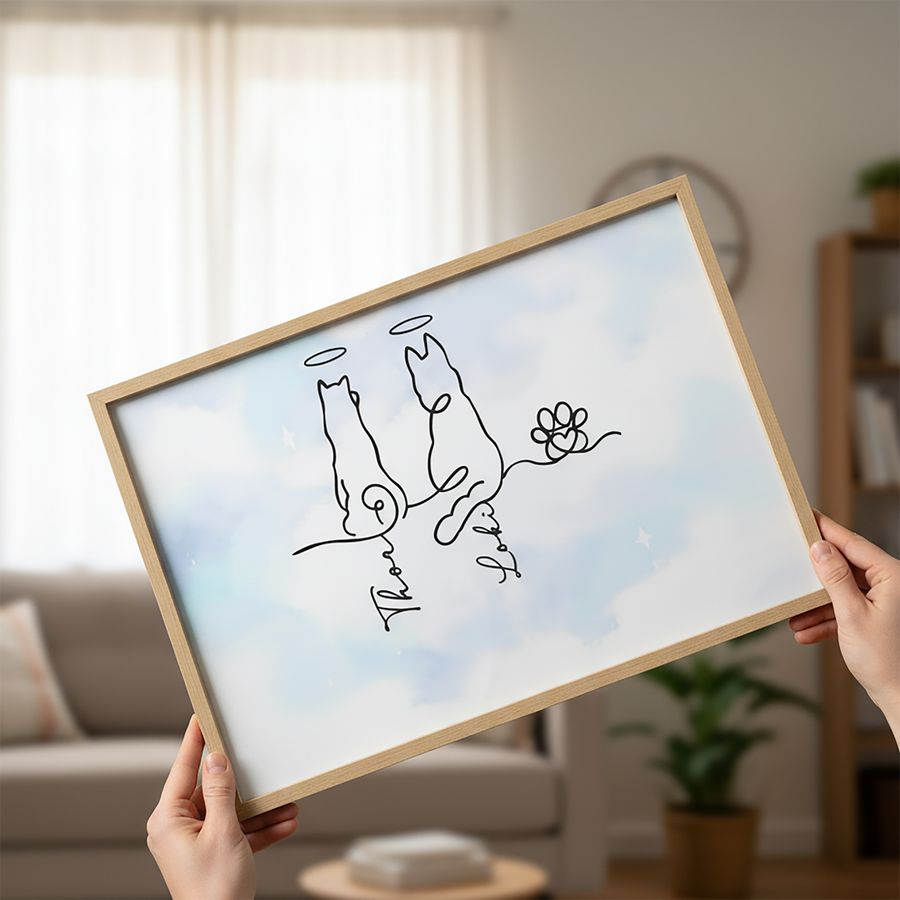 Personalisiertes Haustierposter – Hund Line-Art