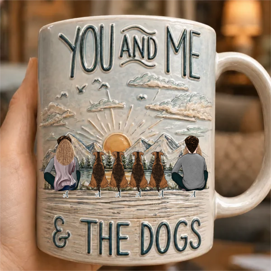 Personlig Mugg - Du och jag & hundarna