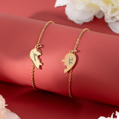 Personalisiertes herzförmiges Puzzle-Armband