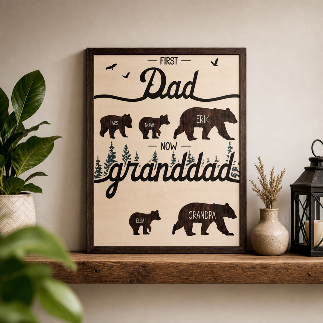 Personlig Trätavla - Först pappa, nu farfa