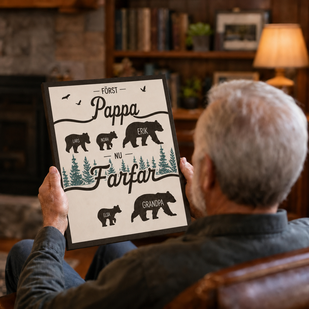 Personlig treplate – Først pappa, nå bestefar