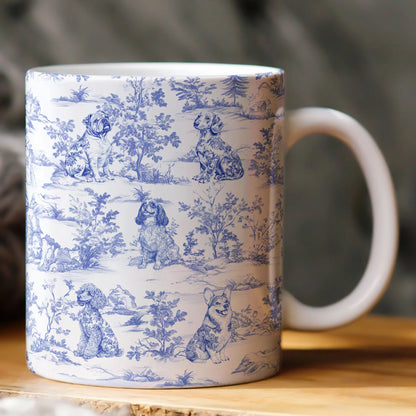 Personlig Mugg - Hundälskare – Toile de Jouy i fransk stil