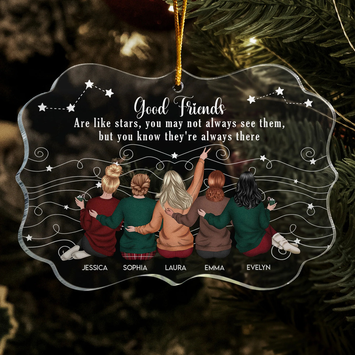 Personalisierte Weihnachtsdeko – Dankesgeschenk für Freundinnen und Schwestern