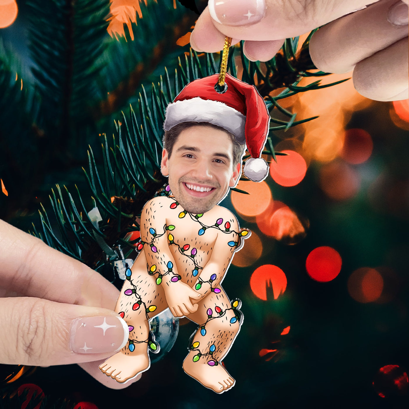 Personalisierte Weihnachtsdeko – Verlegener Weihnachtsmann