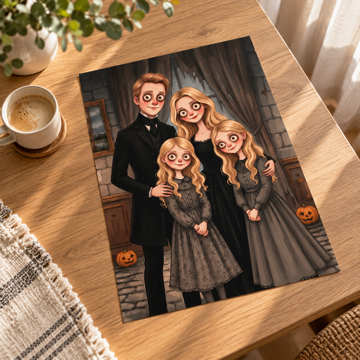 Personlig fotoposter - Gotisk familjeporträttkonst