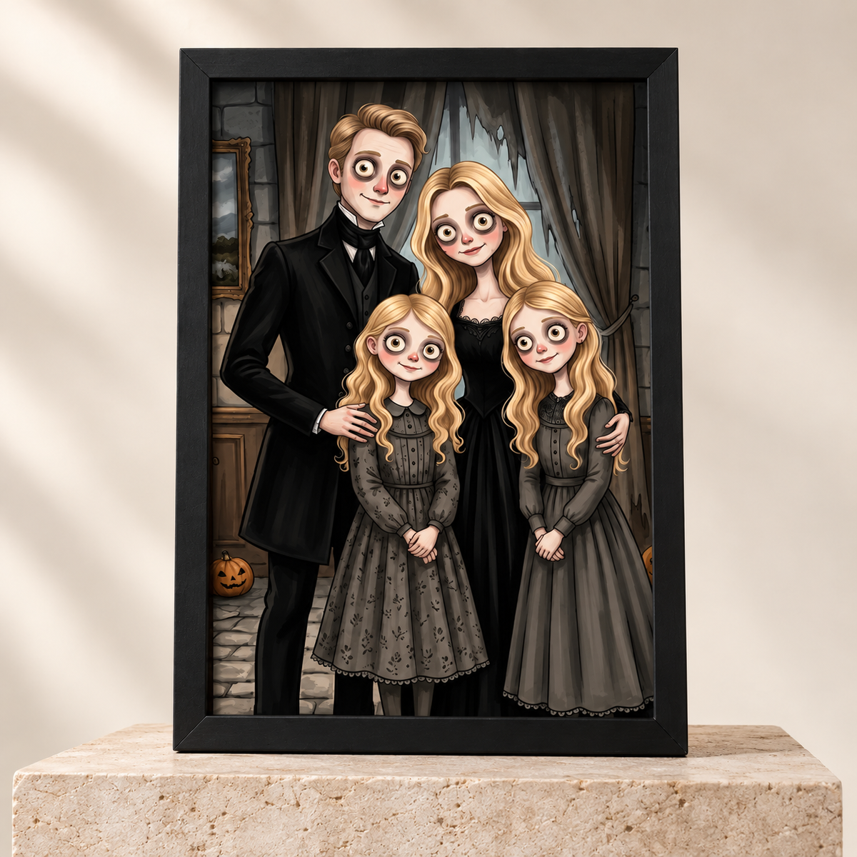 Personlig fotoposter - Gotisk familjeporträttkonst