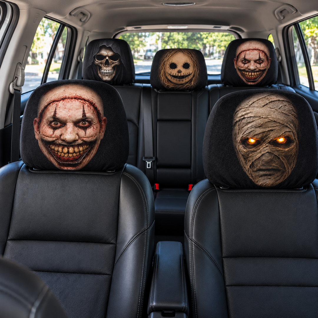 Personliga Halloween  nackstödsöverdrag för bil 2-pack
