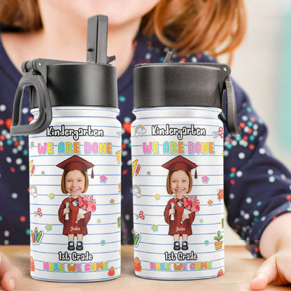 Personalisierte Trinkflasche für Kinder mit Strohhalm-Deckel (350 ml) – Ich bin bereit