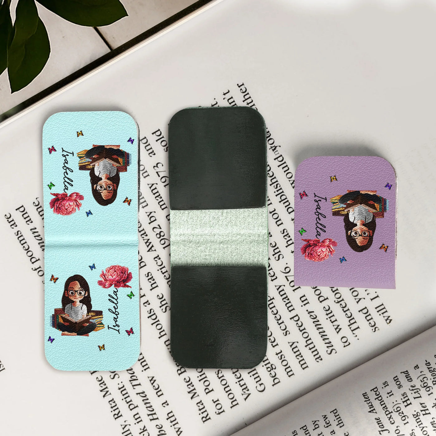 Individuelles magnetisches Lesezeichen aus Leder