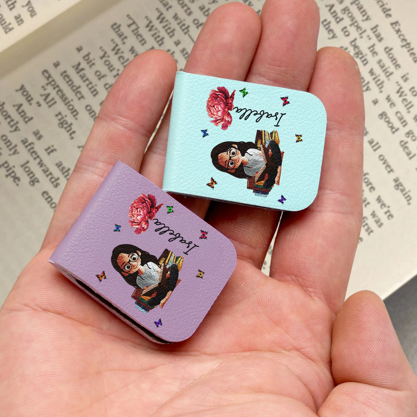 Individuelles magnetisches Lesezeichen aus Leder