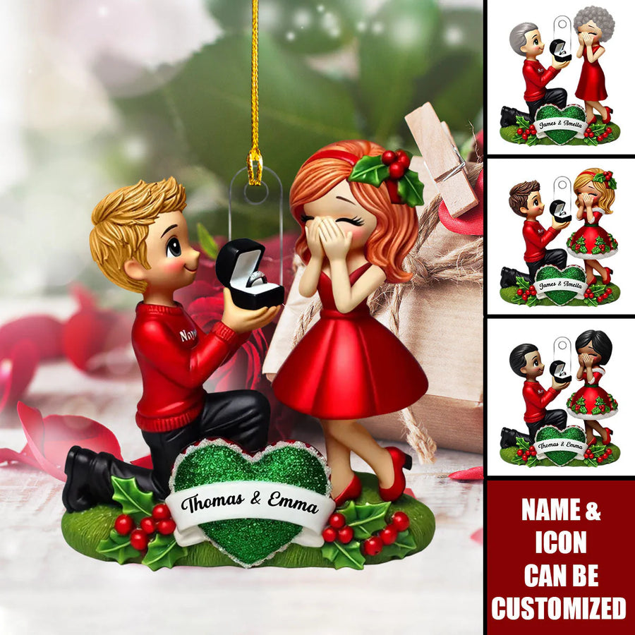 Personalisierte Weihnachtsdeko – Heiratsantrag