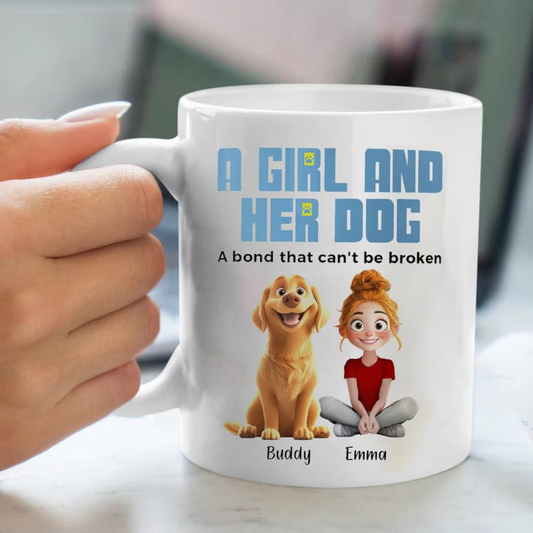 Personlig Mugg - En flicka och hennes hundar